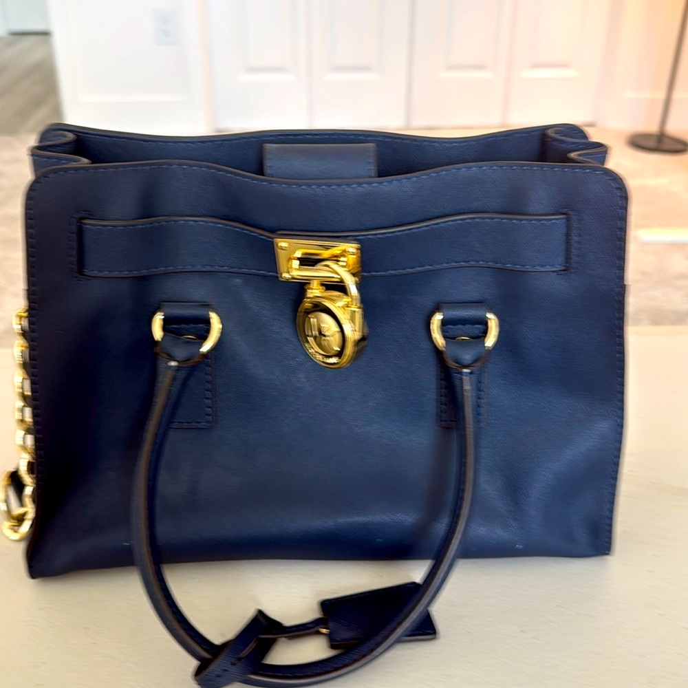 Michael Kors Purse Navy Gold Chain